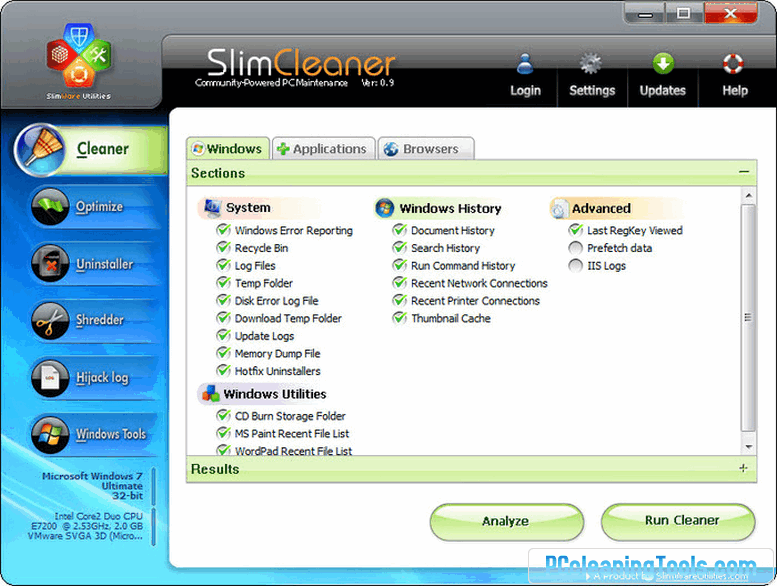 install slimcleaner free win1o